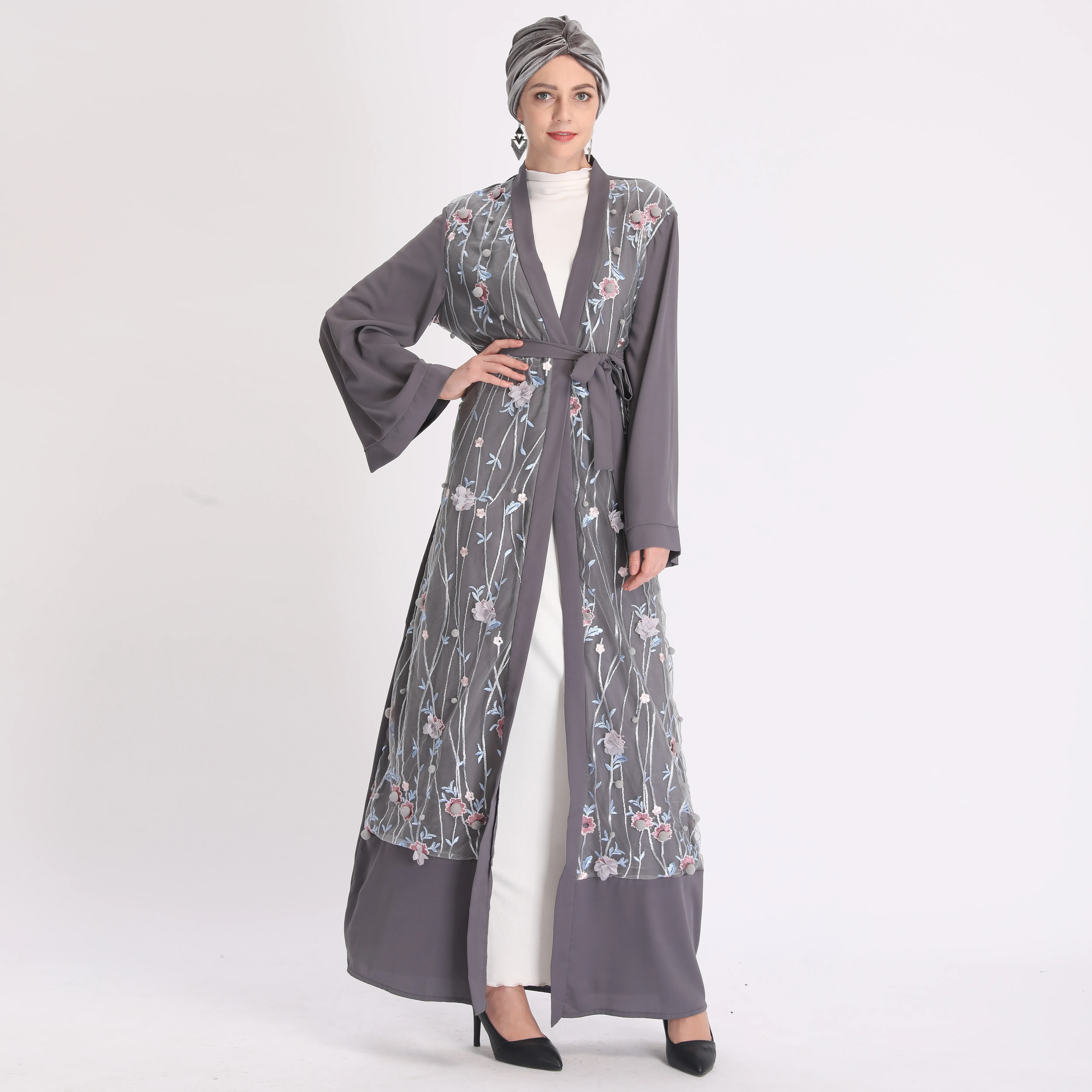 Мусульманское платье с вышивкой Abaya Mubarak Niqab кардиган кимоно длинное туника Jubah