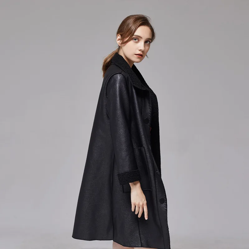 Зимние Дубленки GOOHOJIO из овчины женское утепленное меховое пальто искусственной