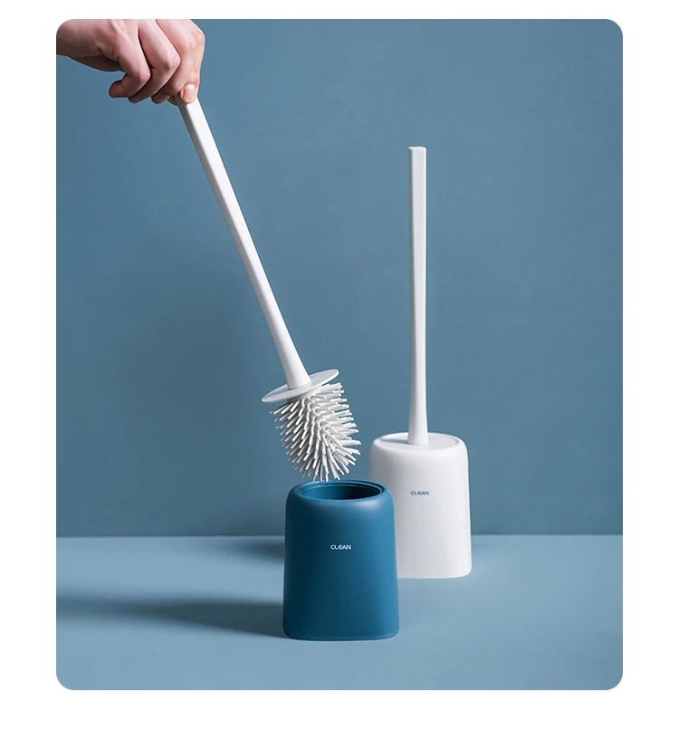 

Modern Hygienic Toilet Brush Silicone Toilettes Accessoires Set Toilet Brush Holder Salle De Bain Bathroom Supplies DE50MT