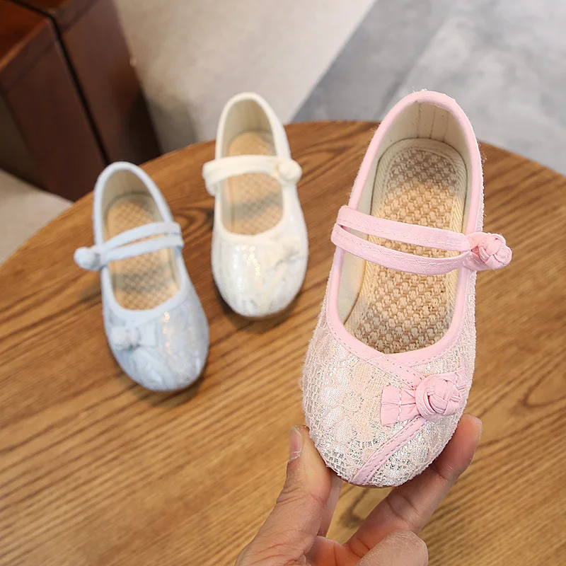 kids girls cloth shoes Hanfu Chinese style performance sneakers fashion lace princess children | Детская одежда и обувь