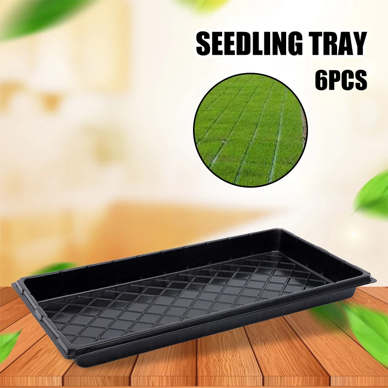 

6PCS Seedling Starter Tray Reusable Plastic Growing Pot Plate with Drainage Hole for Garden Greenhouse Hydroponics 100cс PW