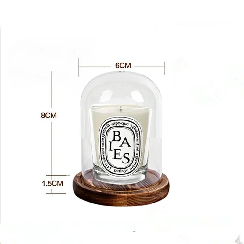 

6sets/pack 6*8cm Small Size Glass Dome Vase Home Table Deocration Antique Log Base Transparent Cover Wedding Prop Friend Gift