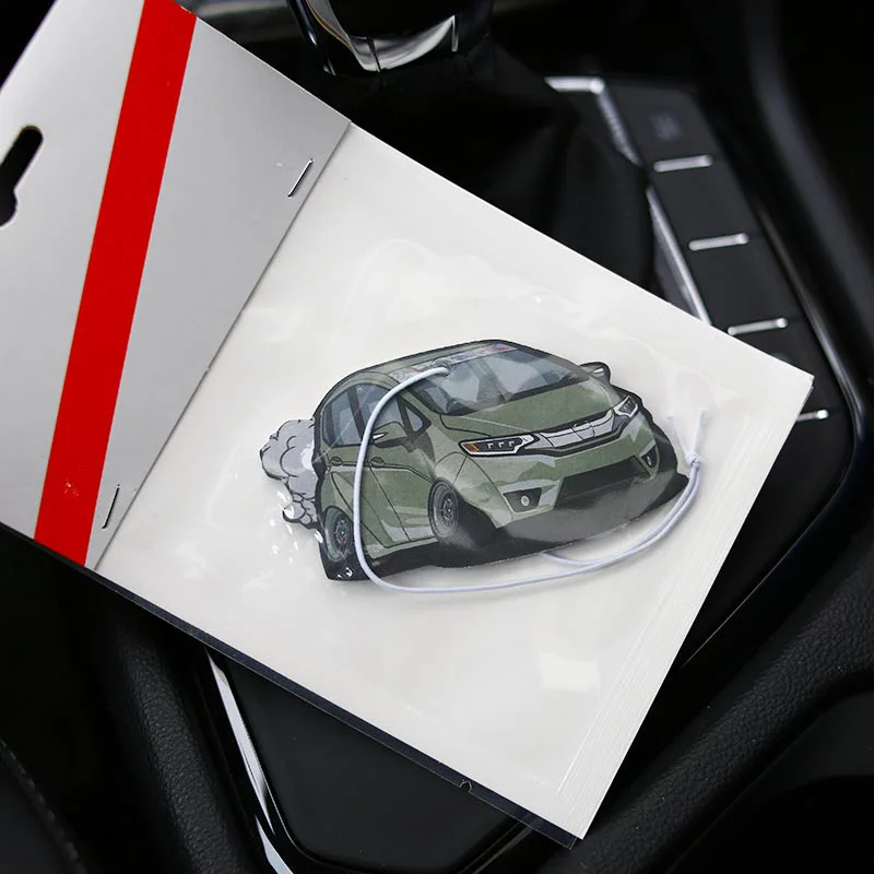 JDM СТИЛЬ автомобиля заднего вида Mirrow кулон освежитель воздуха твердая бумага поршень тормозной диск Nos турбо обод колеса амортизатор - Название цвета: green