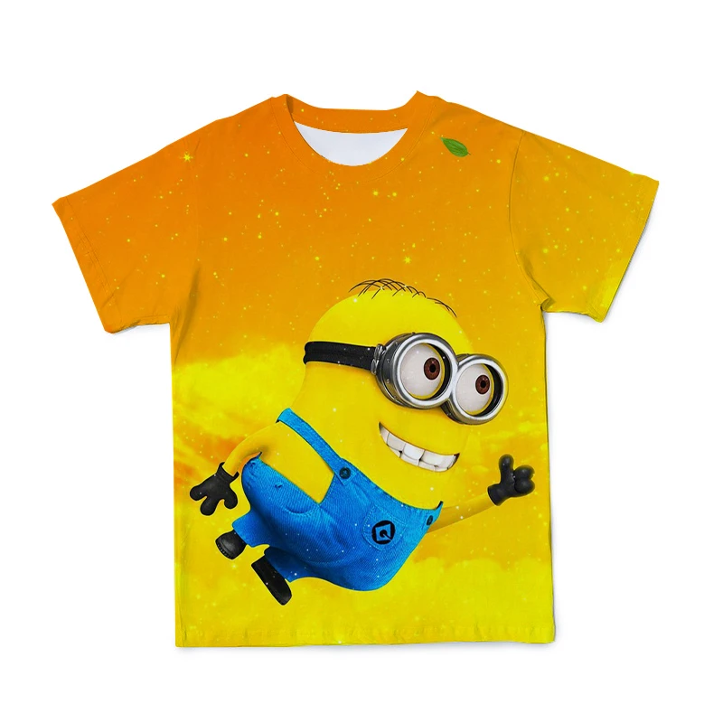 

New summer casual high-quality T-shirt classic anime yellow partner 3D printing round neck fashion casual street couple short sl