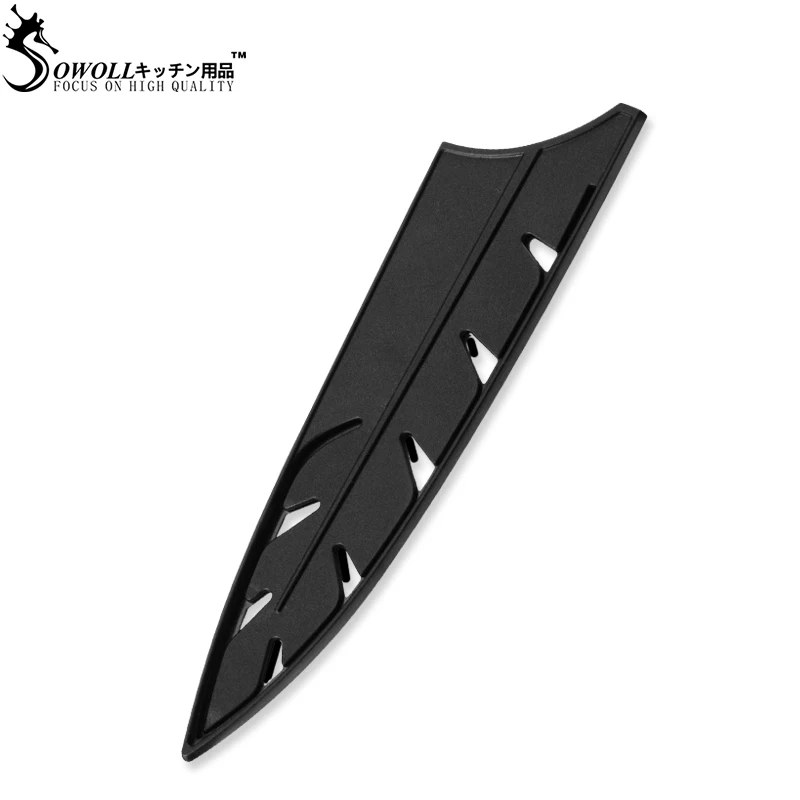 SOWOLL бренд черный Пластик Ножи покрытие для одного Нержавеющая сталь 8 &quot7&quot 5 &quot3
