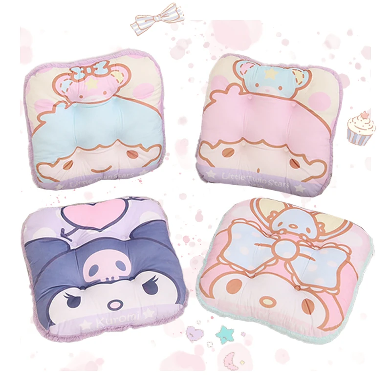

New Winter Kawaii Cartoon Plush Cushion Cinnamoroll Kuromi My Melody Anime Plushie Plush Printing Cushion Soft Thicken Warm Gift