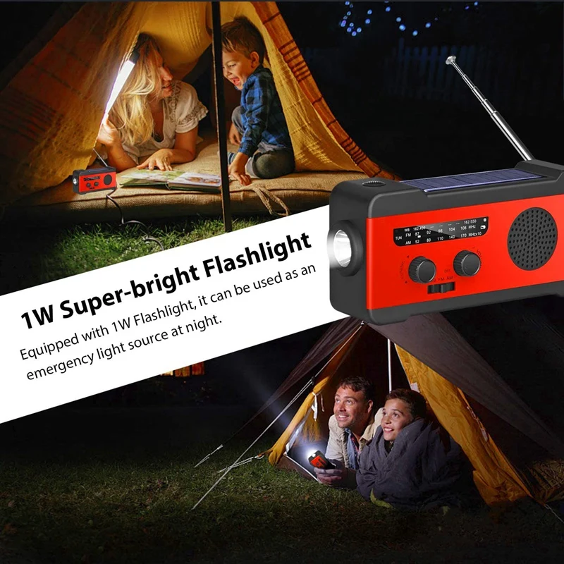 Новый аварийный AM FM WB радиоприемник на солнечной батарее с фонариком