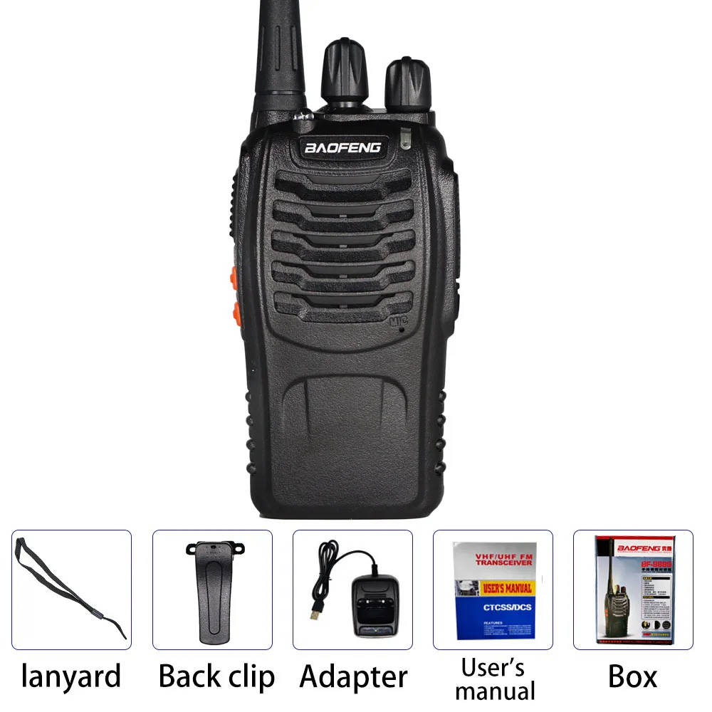Without Earphone 6 км BF-888S рация Baofeng 888s 5 вт 16 каналов 400-470 мгц UHF FM приемопередатчик двухстороннее радио Comunicador для уличных гонок - Цвет: Without Earphone
