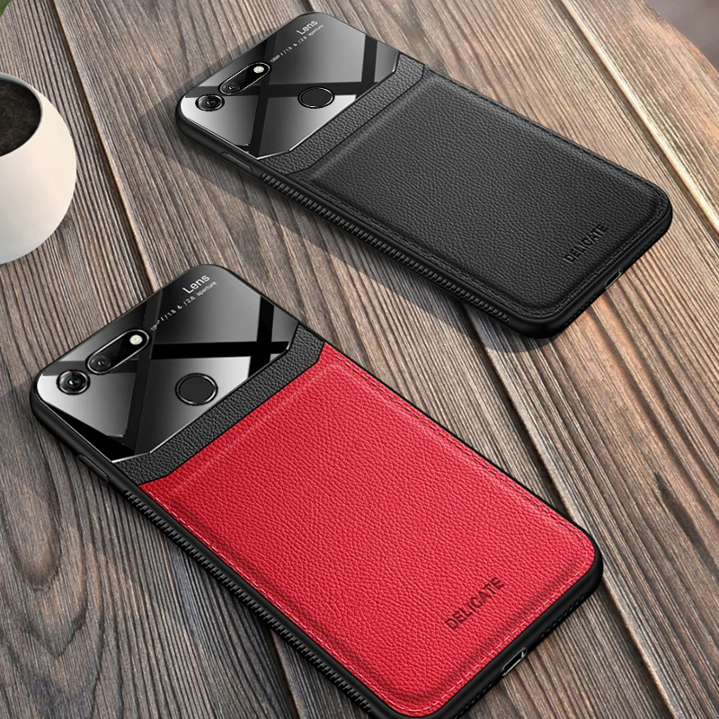 Чехол I coque чехол для HuaWei Honor View V20 V10 на кожаном стекле силиконовый ударопрочный