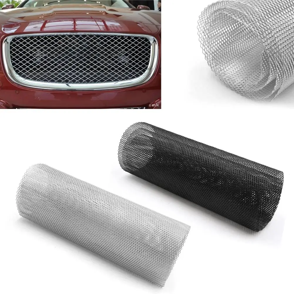 

40x13inch Car Grill Mesh Aluminum Alloy Grille Mesh Sheet Rhombic Type Black Car Modification Front Bumper Grille Grids