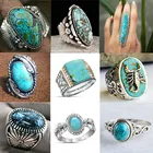 Mifeiya, этническое винтажное геометрическое кольцо с натуральным драгоценным камнем, женское и мужское Ювелирное Украшение