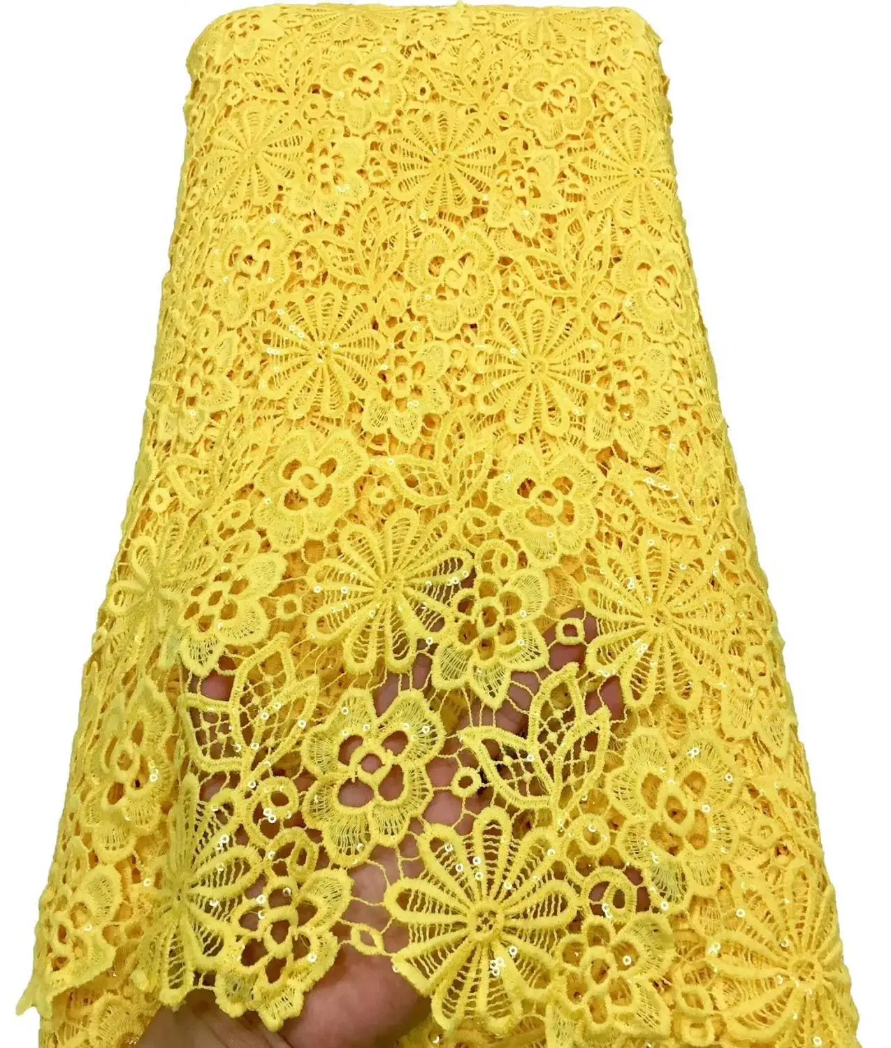 2020 Lastest African Cord Lace Fabrics nigerian guipure Embroidery high quality lace Fabircs for Nigerian Party | Дом и сад