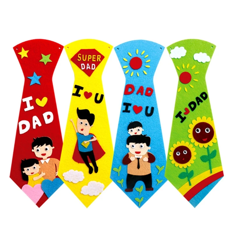 

1Set Creative DIY Handcrafts Handmade Non-woven Necktie Set for Toddlers Arts & Crafts Toys Preschool DIY Craft Kit