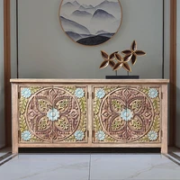 customized southeast asian carved locker shoe cabinet integrated chinese style living room ash wood furniture porch cabinet