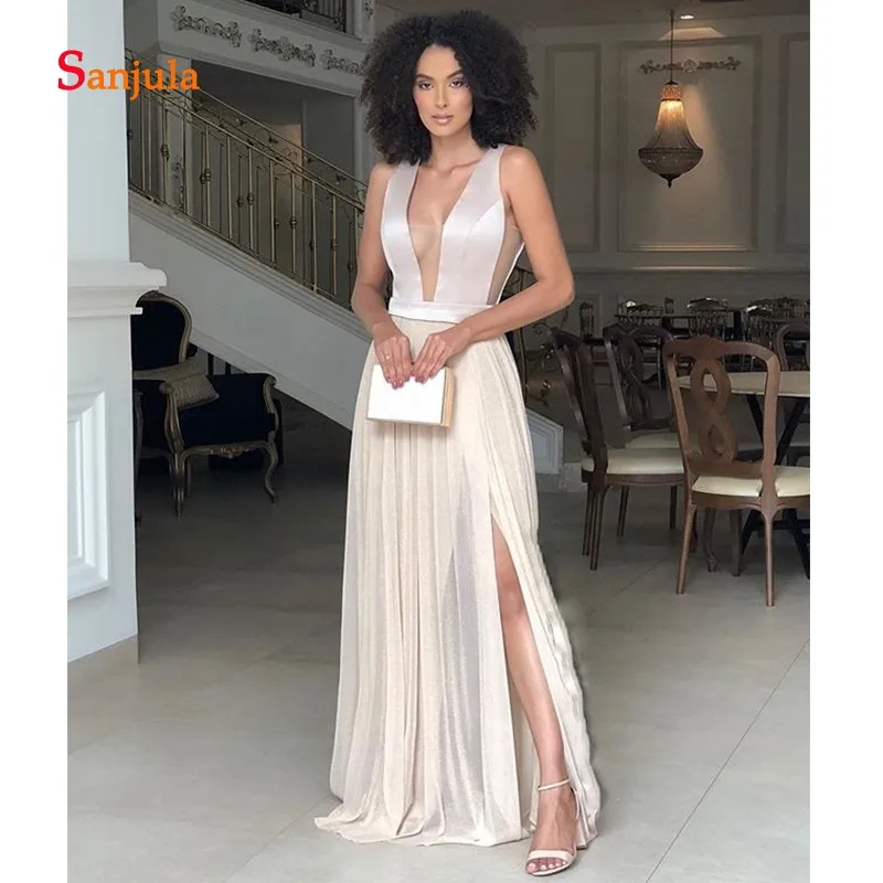 Светильник Шампанское Тюль Выпускные платья длинный Атласный топ А-силуэта