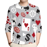 ogkb harajuku men fashion 3d print poker game t shirt man hip hop tshirt homme long sleeve o neck tees unisex oversized t shirt