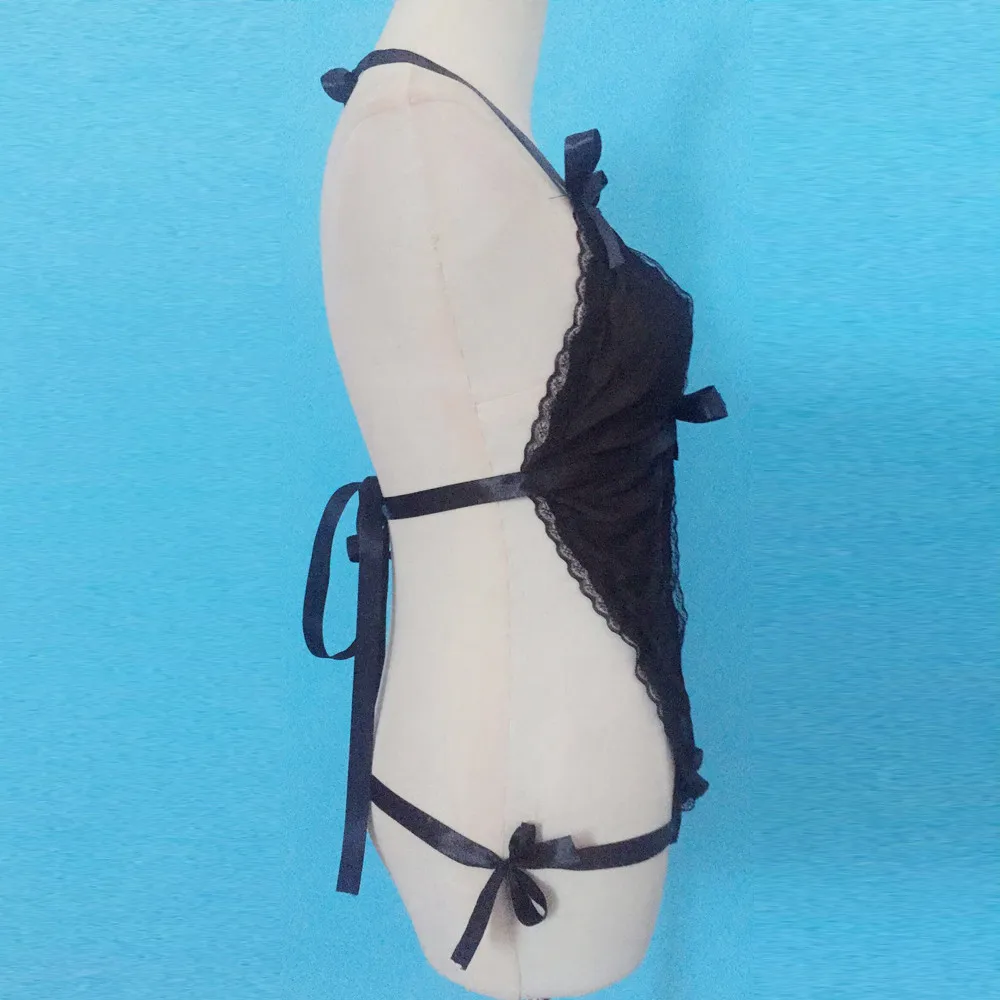 Сексуальное нижнее белье боди пижамы для женщин высокая посадка сплошной цвет