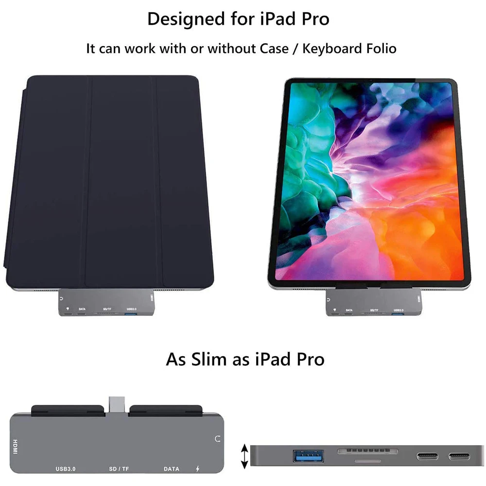 7 в 1 мультипортовый концентратор USB 3 0 порт Type C до 4K HDMI 5 мм разъем PD зарядка TF SD