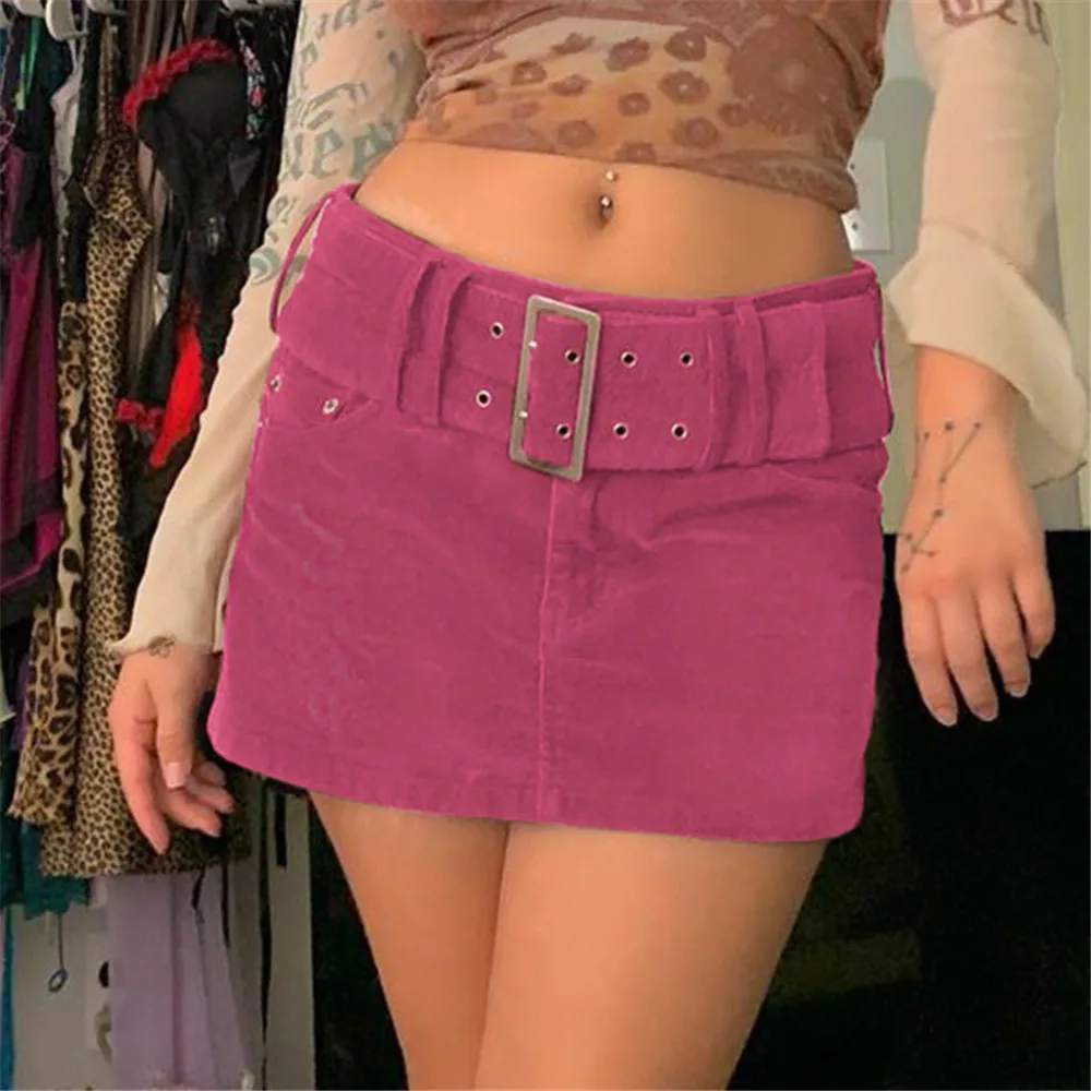 

Vintage Y2K High-Waisted Corduroy Skirts Womens Fall 2020 Streetwear Harajuku Fashion Short Warm Winter Sexy Mini Skirts Female