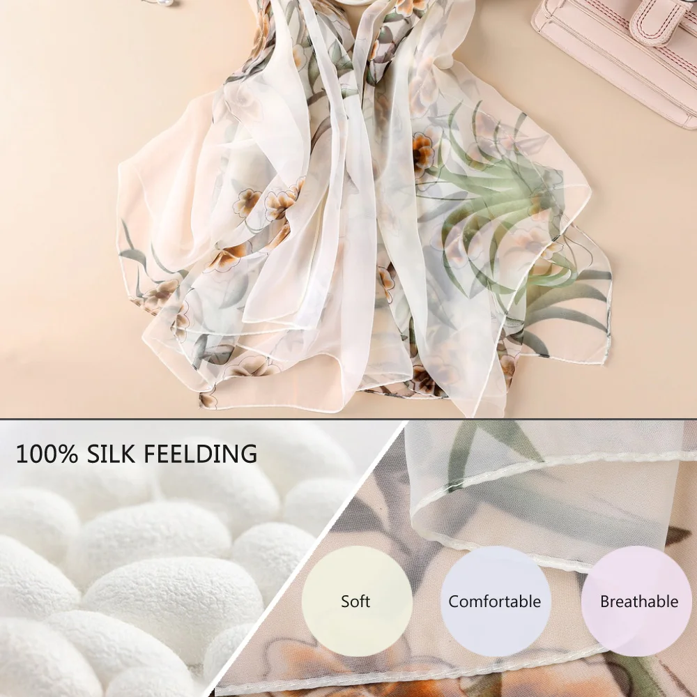 [VIANOSI] 2019 Для женщин шелковый шарф люксовый бренд белый платок wrap старинные