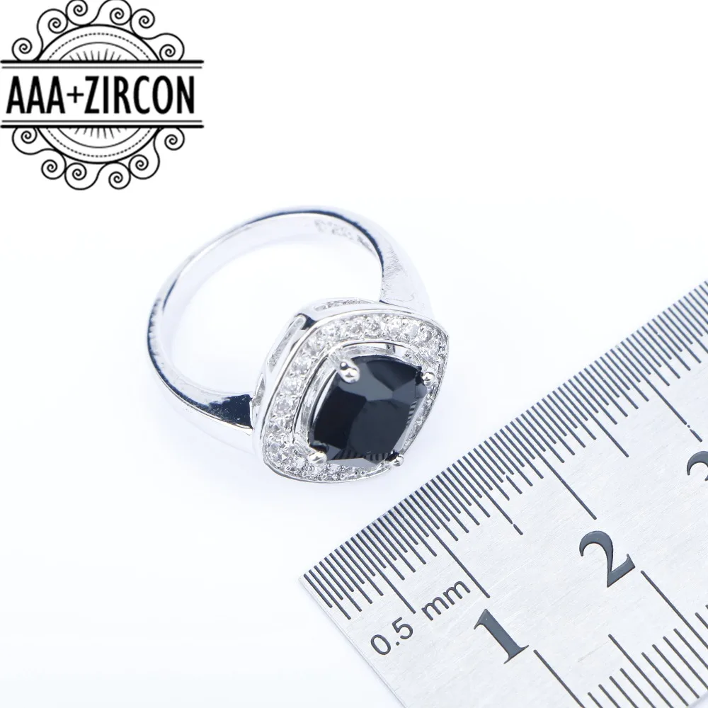 Комплект из колье серёг и браслета с черным Цирконом|jewelry sets for women|necklace setzircon jewelry