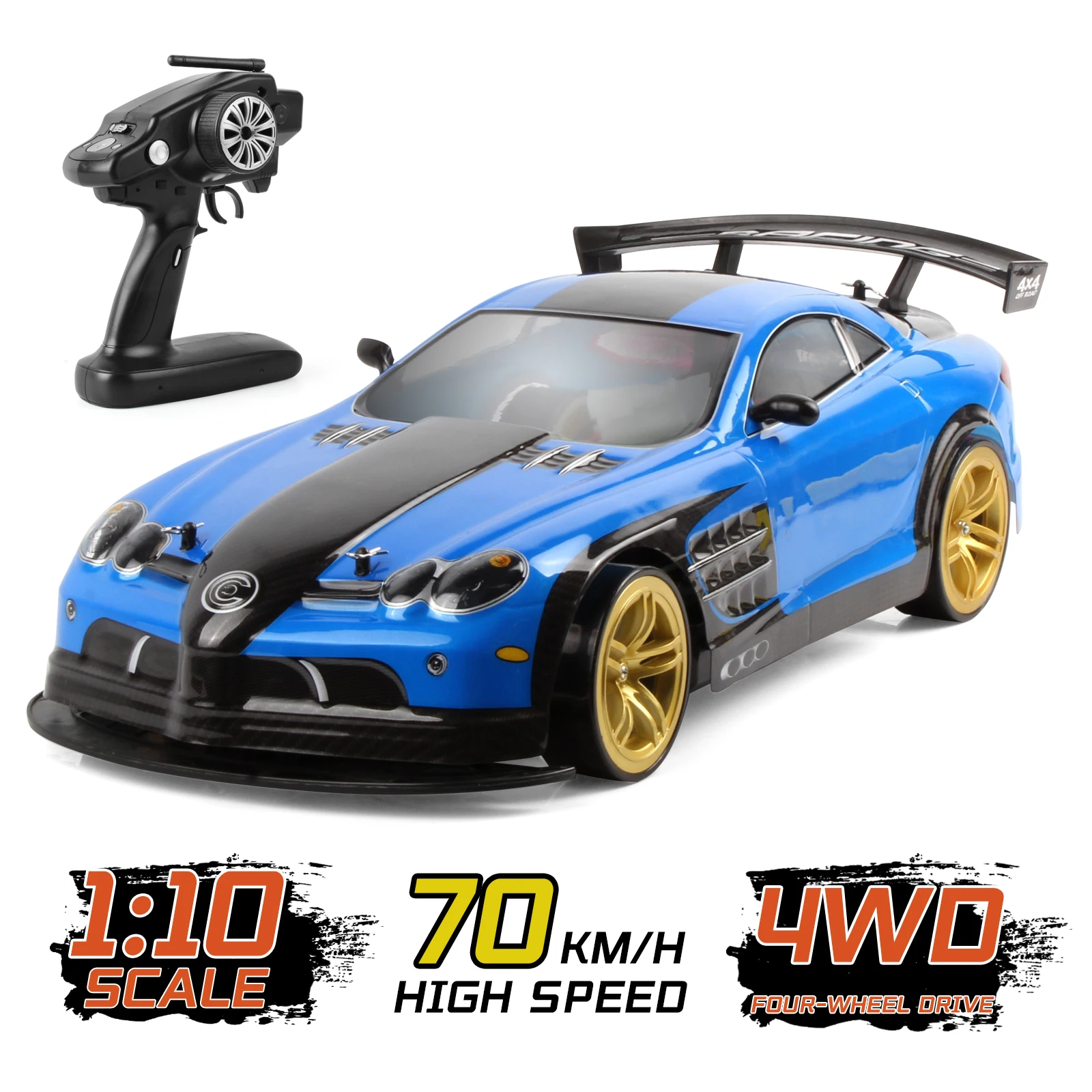 

70KM/H High Speed RC Drifting Cars One-click Acceleration 1/10 4WD Remote Control Cars Big Off-road Model toys for Boy Kids