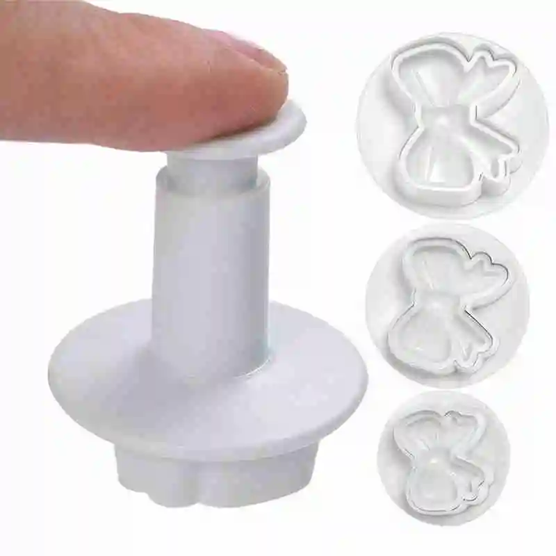 

3pcs/set DIY Home Bow Knot Bakeware Flower Plunger Cake Stamp Cookie Molds Embossed Decorating Tools For Fondant Cutter O9H7