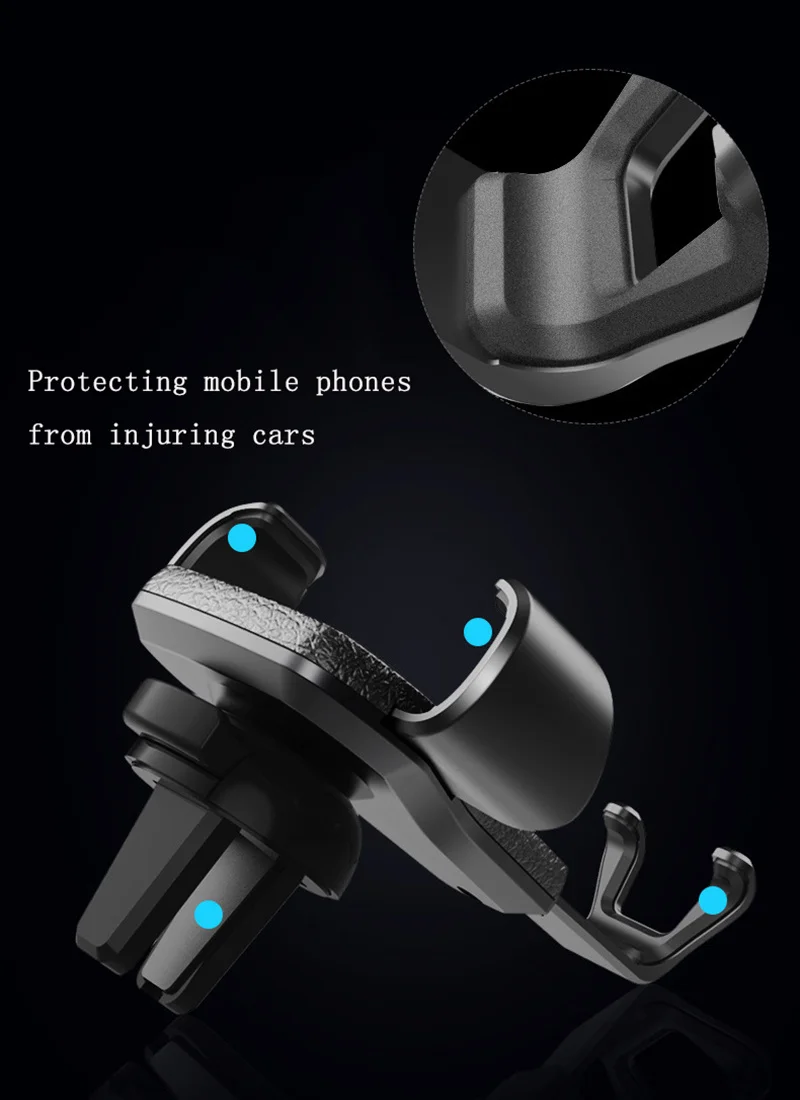 

Car phone holder, mobile phone holder, on the car vent fixing clip holder, used for smart phone gravity navigation holder