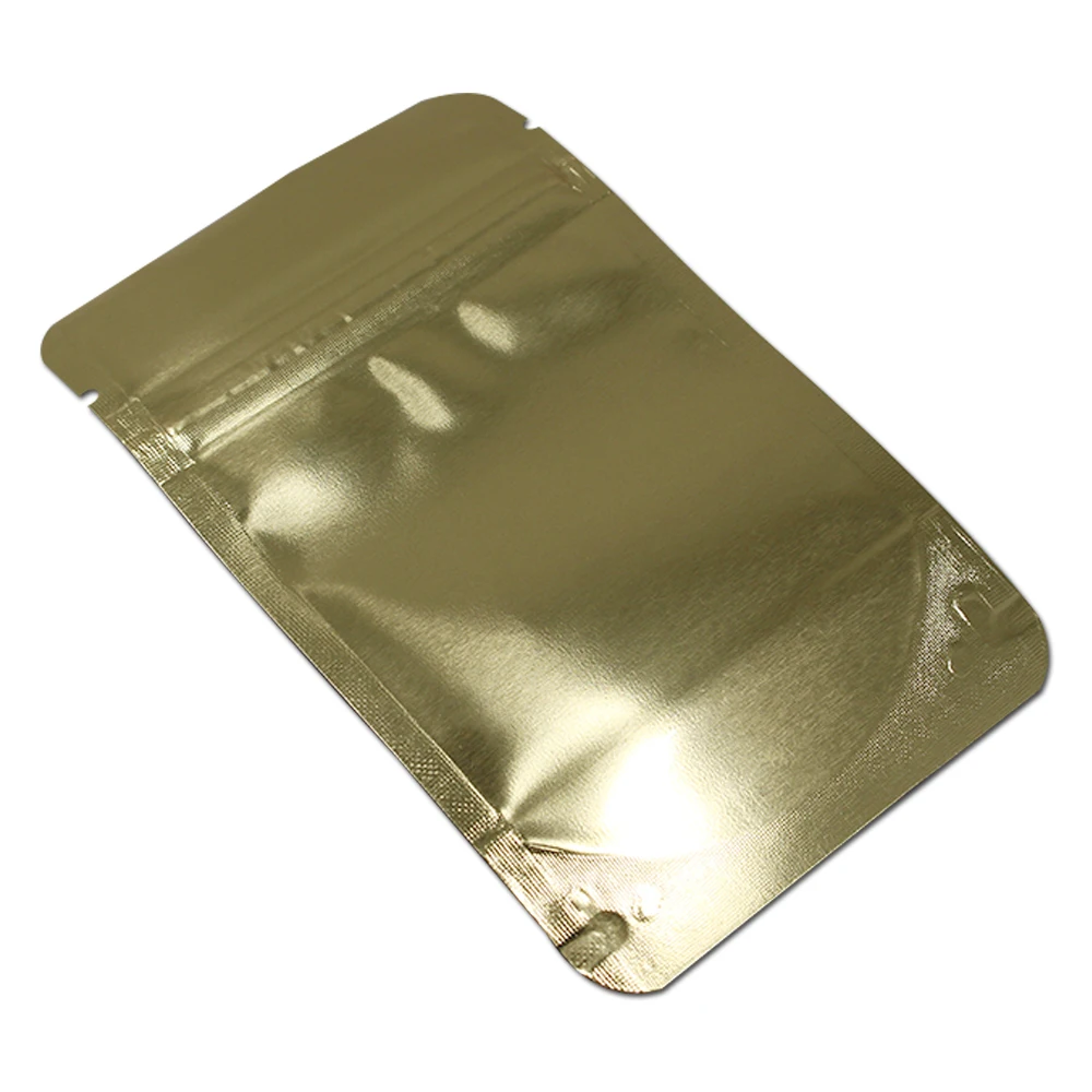 50 шт. застежка молния чистый алюминий фольга прозрачный золотой пакет для