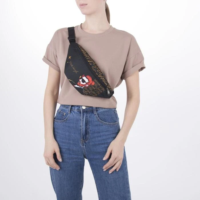 Сумка поясная Van Gog 32х8х15 см отд на молнии н/карман чёрный |