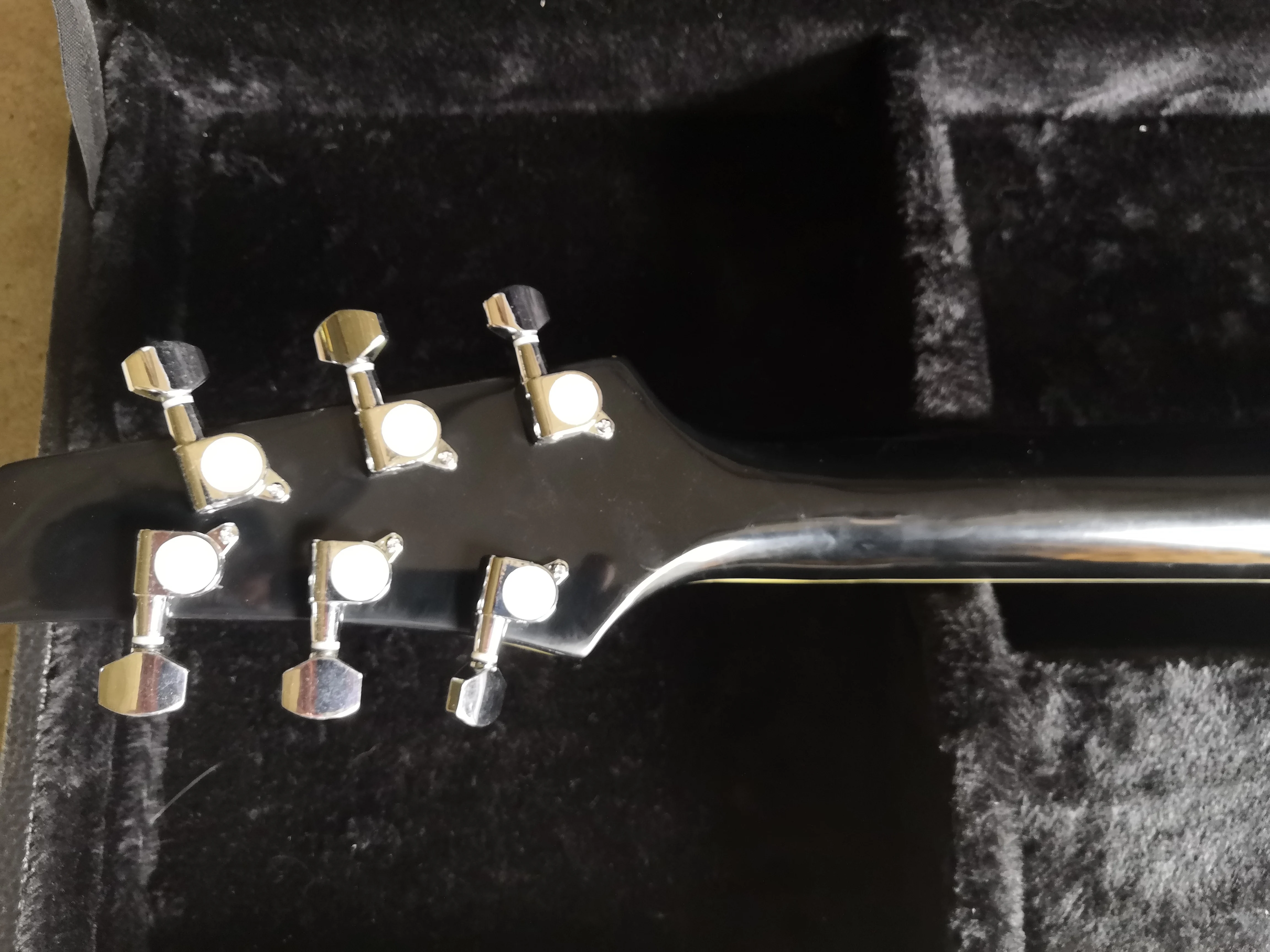 В наличии на заказ черный гитары HH звукосниматели фиксированный мост хром