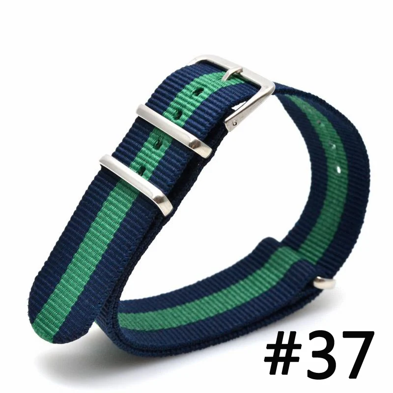 Ремешок нейлоновый для наручных часов спортивный армейский зелёный красный