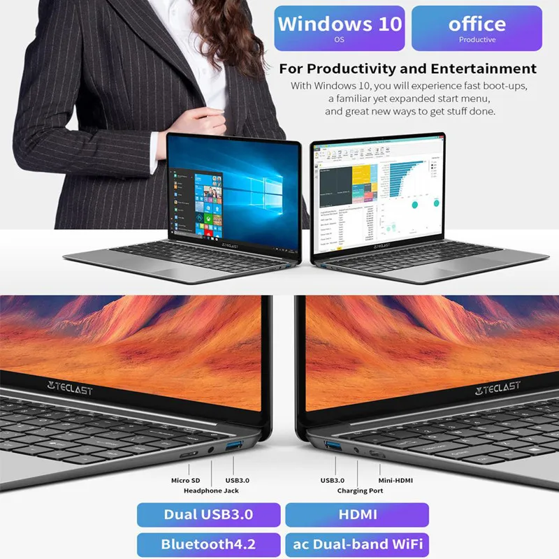 Teclast F7S ноутбук 14 1 &quot8 Гб Оперативная память 128 ГБ памяти на носителе EMMC Intel Celeron N3350