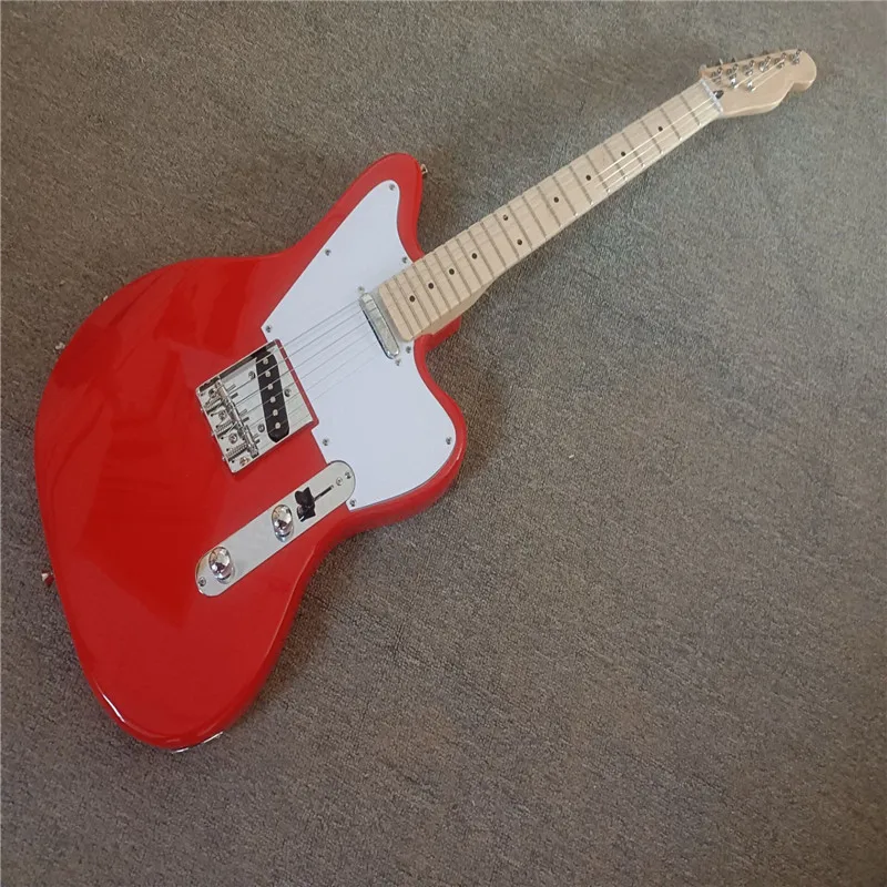 

2021! NEW! High-quality 6-string electric guitar, retro color neck, basswood body, back string, guitar, postage