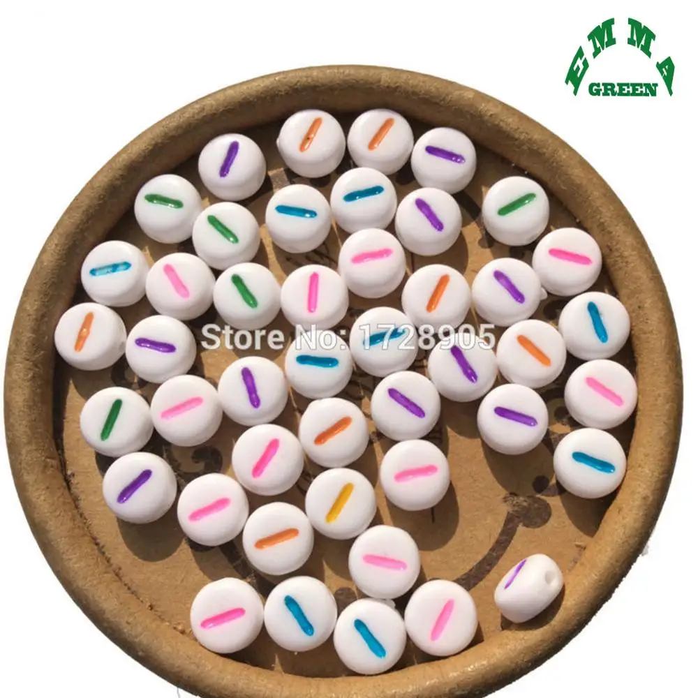 Бусины с буквами для детей плоские круглые бусины алфавитом 4*7 мм 3600 шт.