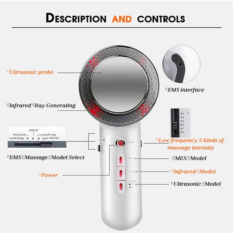 

3 in 1 Ultrasonic EMS Body Facial Slimming Machine Anti Cellulite Remover Burn Fat Cavitation Weight Loss Face Massager