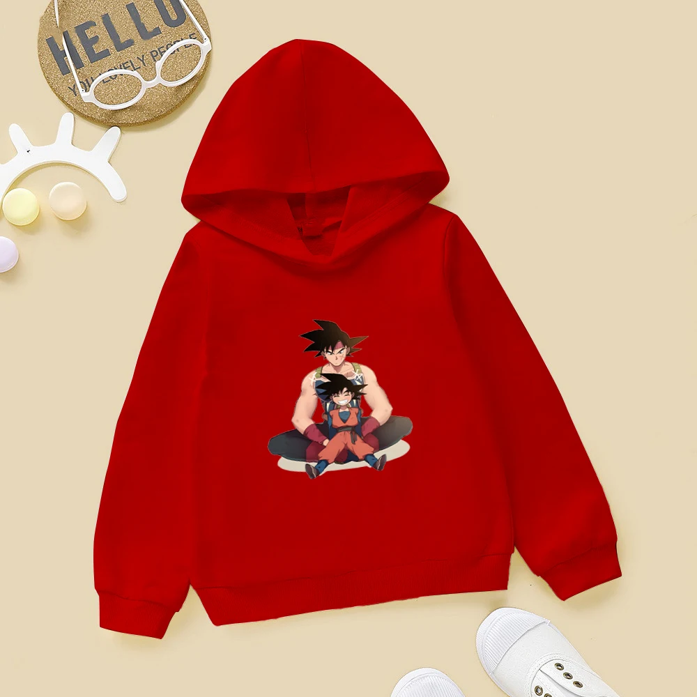

Dragonball Kids Hoodies Boy Japanese Cartoon Goku Hoodie Boys Colorful Hat Tops 4-14 Year Long Sleeve Cotton Sweatshirt Girls