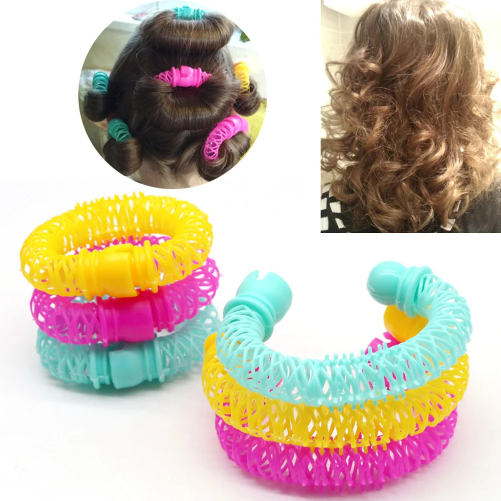 

6pcs Plastic Hair Styling Roller Hair Donut Curler Timesaving Practical Hairdressing DIY Curl Tool Make Up Accessories Headwear