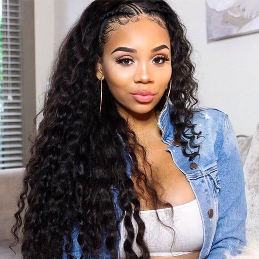 

Water Wave Bundles With Closure Human Hair Bundles Closure Natural Curly Brazilian Hair Wave Bundles Extensions Natural Black