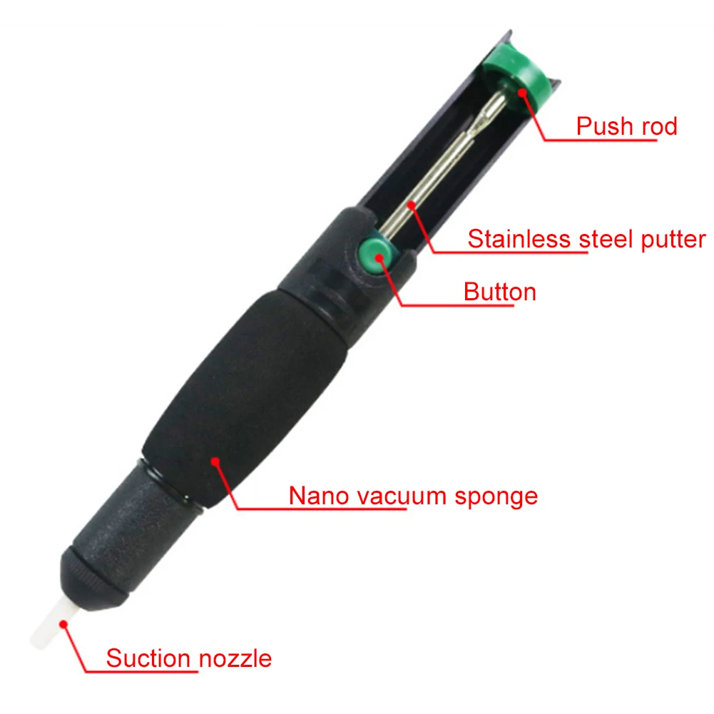 

S-366D Desoldering Pump Solder Sucker Welding Tools Desolder Anti-Static Manual Wick Remover Durable Tackle