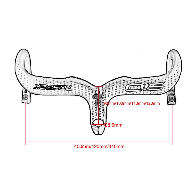 Труба из углеродистого волокна 3K глянцевый MTB велосипеда изогнутый руль