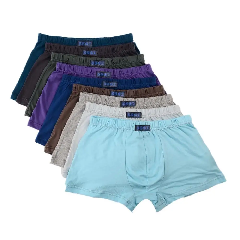 5pcs/lot 10XL 9XL 8XL Plus Size 100%Cotton Mens Underwear Boxer Men Breathable Solid Flexible Underpants Boxershorts Underpants
