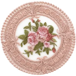 Coaster Placemat Embroidery Craft Bowls Coffee Cups Coaster European Style Fabric Anti-scald Table Insulation Plate Mat