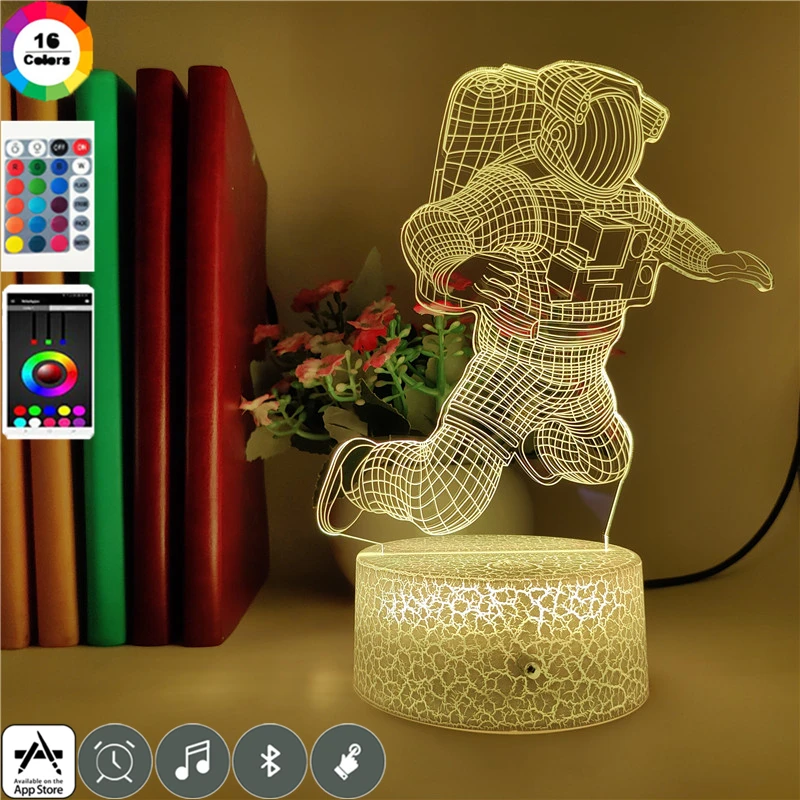 

App Control Astronaut LED 7 Color Spaceman Figure Night Light Boys Bedroom Decoration Children Gifts Led 3d Acrylic Nightlight