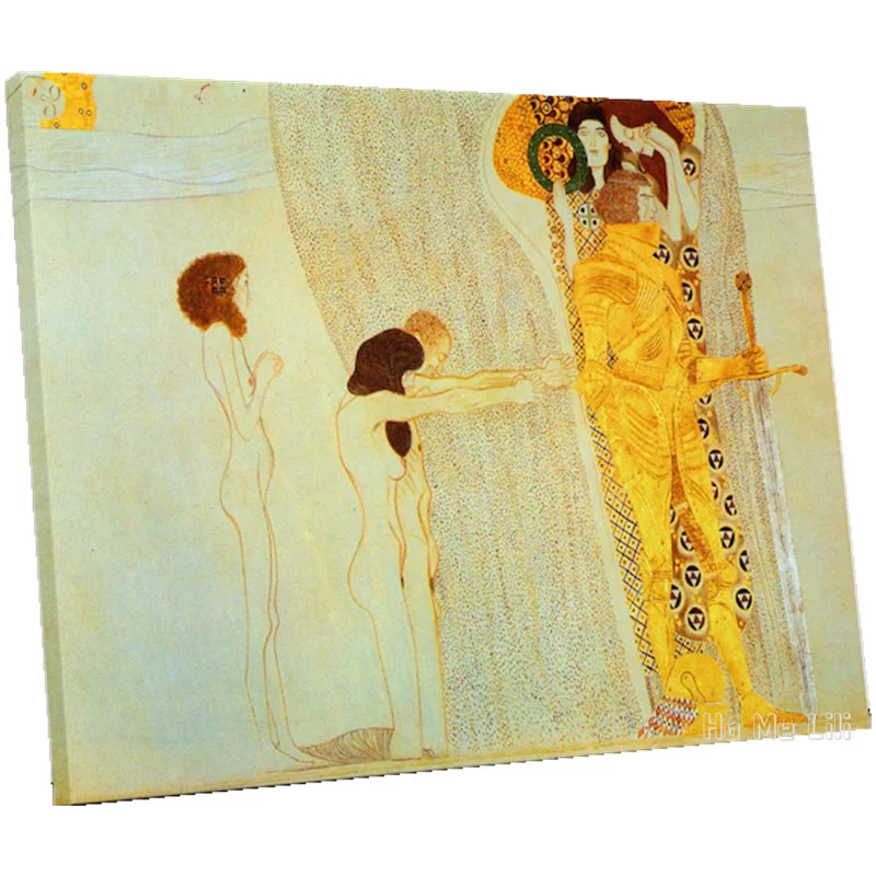 

The Beethoven Frieze Canvas By Ho Me Lili, Настенная картина, печать, домашний декор, украшение для гостиной, столовой