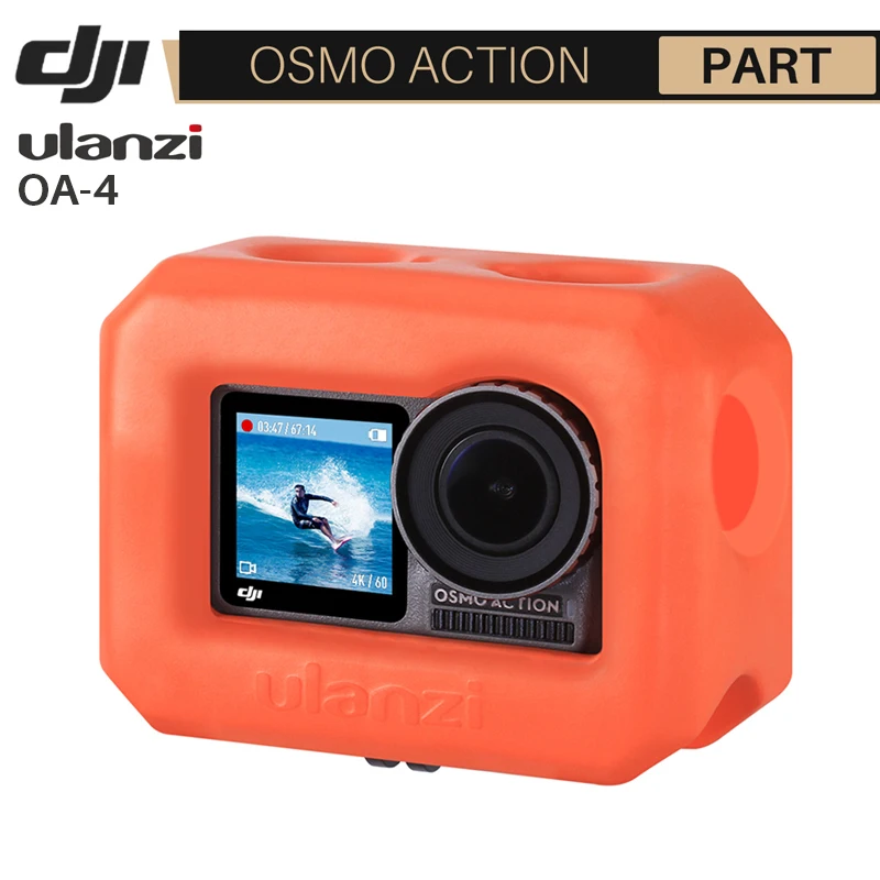Чехол Ulanzi для Dji Osmo Action плавающий оранжевый чехол с рисунком серфинга катания на
