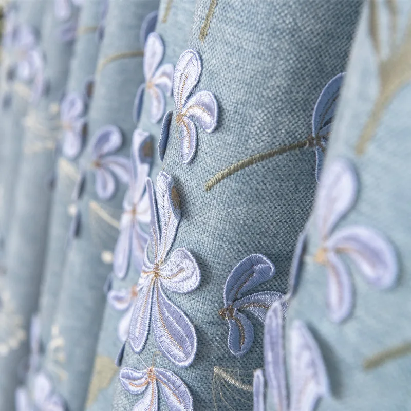 Новый китайский стиль Пастораль Сунил рельефная вышивка занавески для гостиной