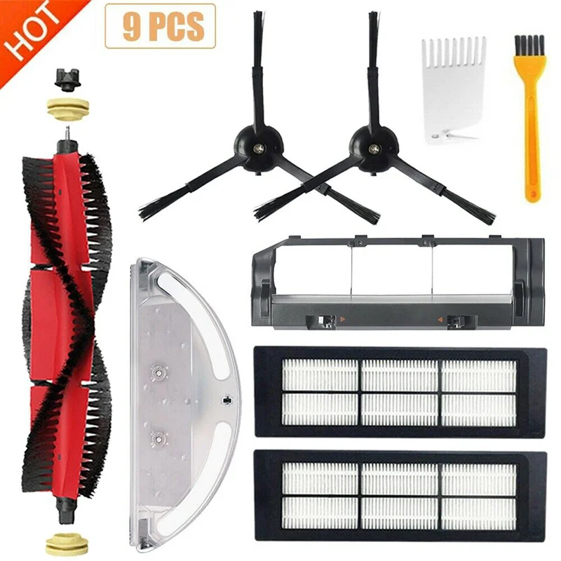 

Roborock-cepillo principal desmontable S6 S5 MAX S60 S65 S5 S50, piezas de filtro de cepillo lateral de silicona, accesorios