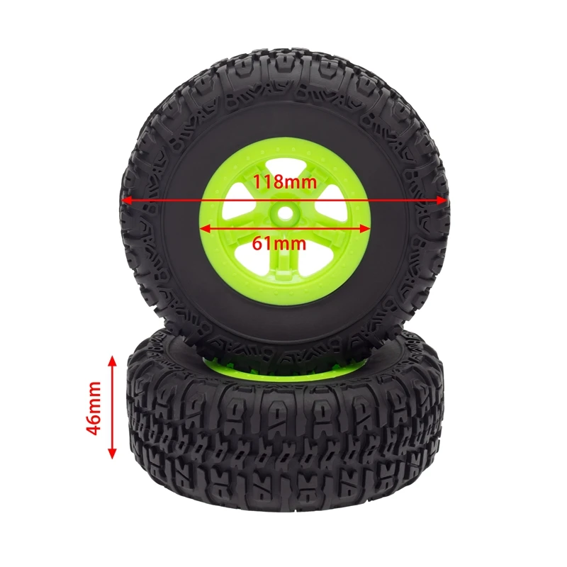 4Pcs Short Course Tires& Wheel Rims for 1/10 RC Terrain Truck Traxxas Slash VKAR 10SC Car Parts | Игрушки и хобби