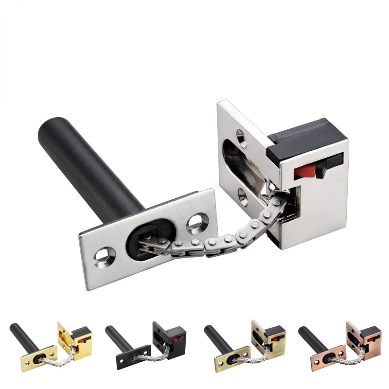 

KAK Zinc Alloy Hidden Security Door Chain Lock Extruded Door Latch Anti-theft Door Lock Home Hotel Kids Protection Lock Hardware